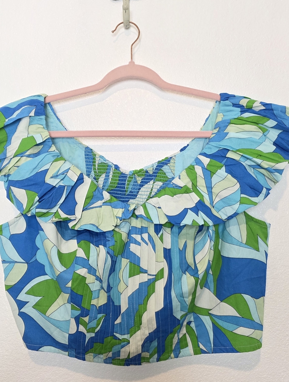 NWT Anthropologie Maeve Floral Puff-Sleeve Cropped Blouse Size XL - Picture 4 of 9